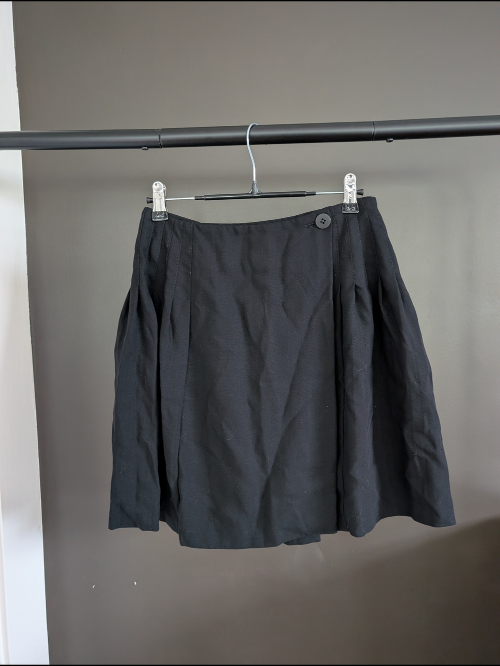 Black Pleated A-Line Skirt